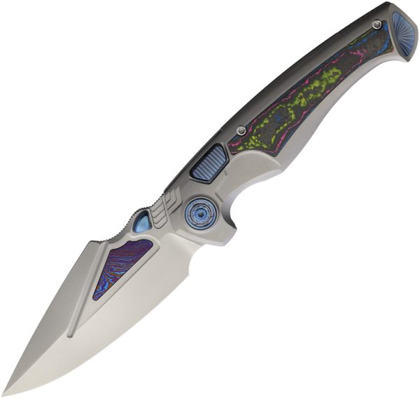 Remette Scepter Button Framelock Folding Knife 3.5" M390 Titanium Camo