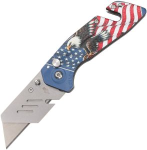 S-TEC 250 Eagle Button Lock Folding Knife, 4" Closed, Stainless