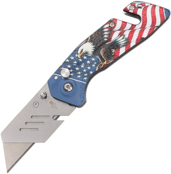 S-TEC 250 Eagle Button Lock Folding Knife, 4" Closed, Stainless